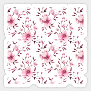 Shabby Chic Floral Watercolor Pattern #1 Sticker